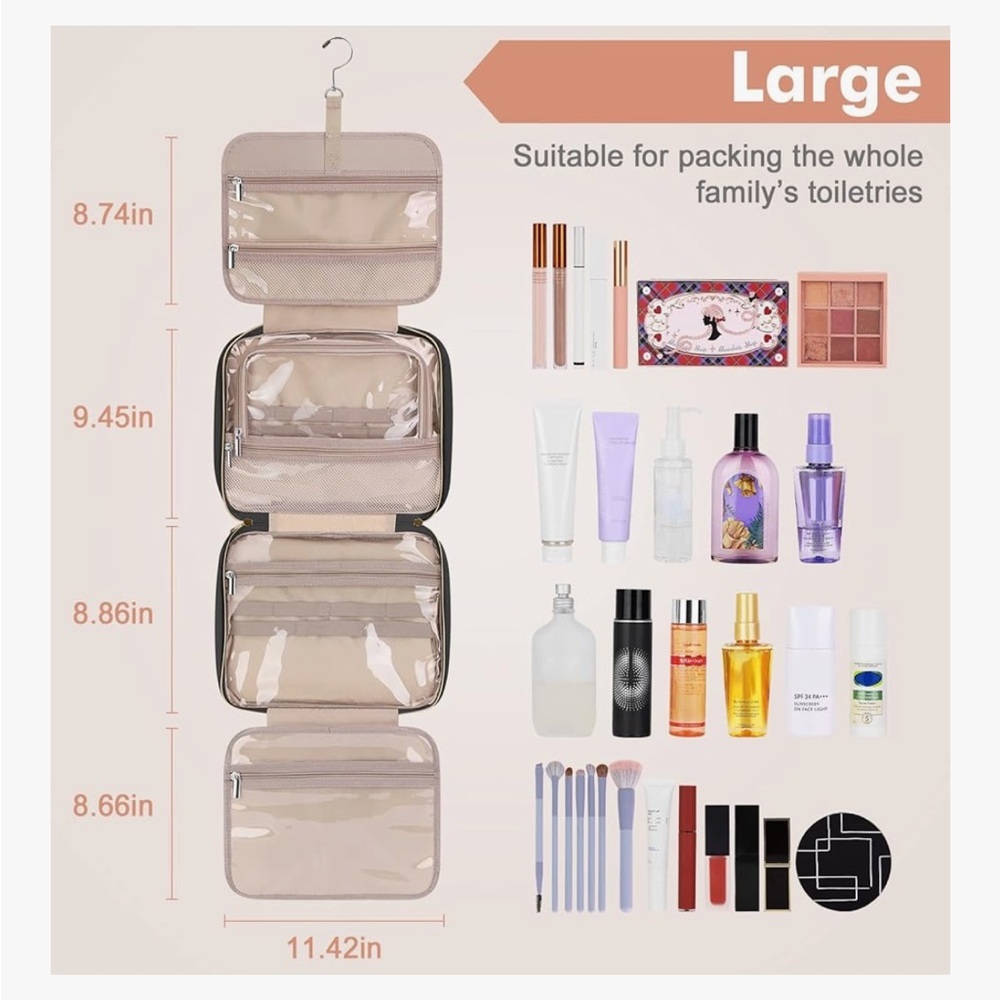NWT Wedama Large Quilted Toiletry + Jewelry Organizer Travel Bag - Picture 2 of 14